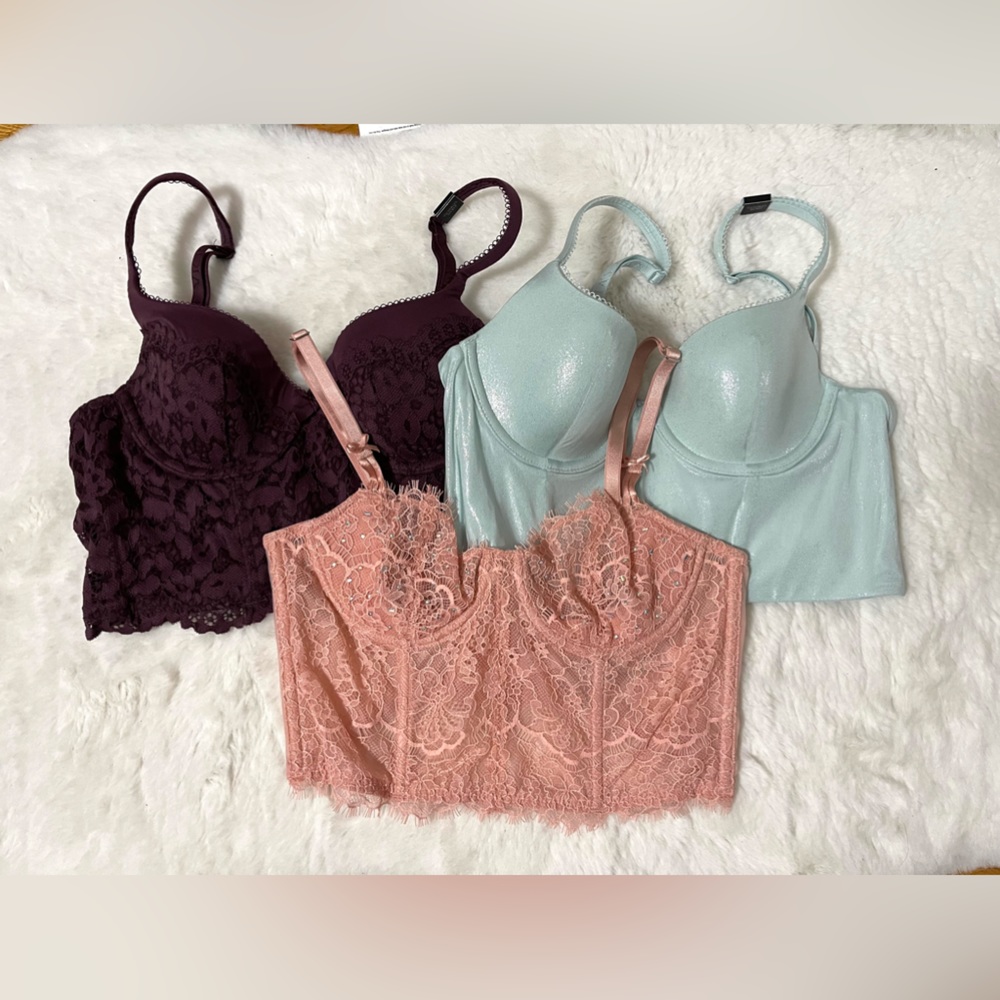 New 3 Victoria Secret corset bra bundle | Size 34 A/32 B (NWOT)